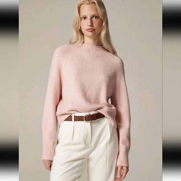 J. Crew Sweaters - J. Crew Womens Baby Pink Merino Wool Blend Rollneck Sweater Supersoft yarn XXL
